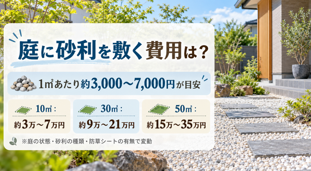 庭に砂利を敷く費用はいくら？1㎡・面積別の相場