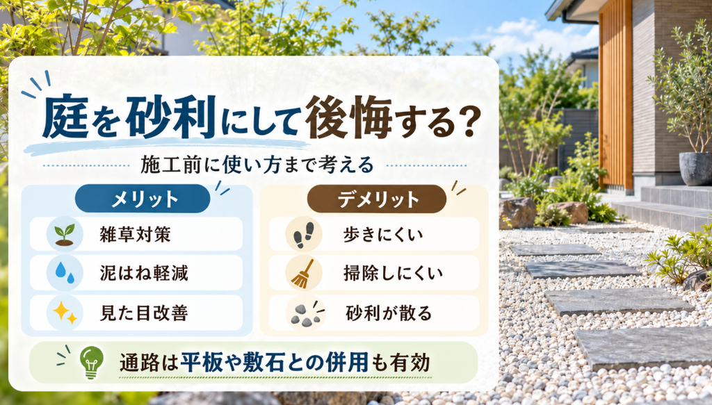 庭を砂利にして後悔する？メリット・デメリット